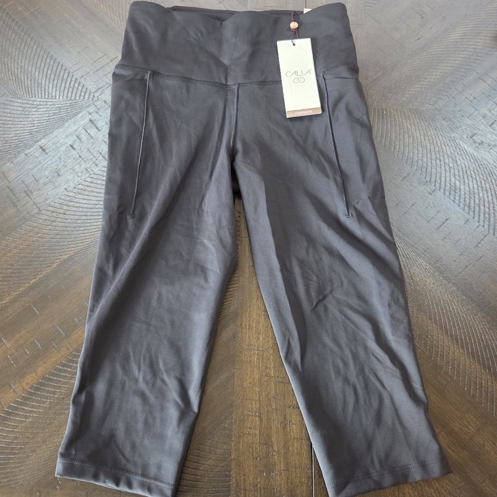 CALIA by Carrie Underwood PowerMove High Rise Knee Crop Leggings XS NEW Black - Picture 2 of 15